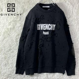 GIVENCHY - 極美品 XL ジバンシィ ロゴ トレーナー 黒 コットン GIVENCHY - 極美品 XL ジバンシィ ロゴ トレーナー 黒 コットン