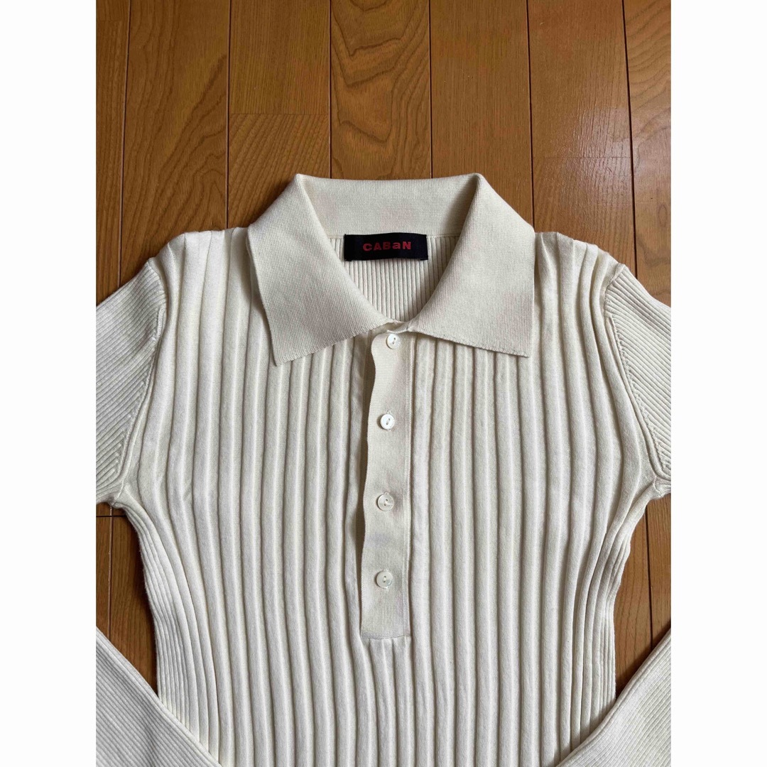 GABAN - CABaNのコットンカシミヤリブ ポロカラープルオーバーの GABAN - CABaNのコットンカシミヤリブ ポロカラープルオーバーの