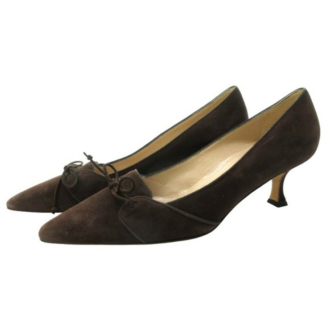 MANOLO BLAHNIK - マノロブラニク スエード パンプス ヒール 茶 MANOLO BLAHNIK - マノロブラニク スエード パンプス ヒール 茶