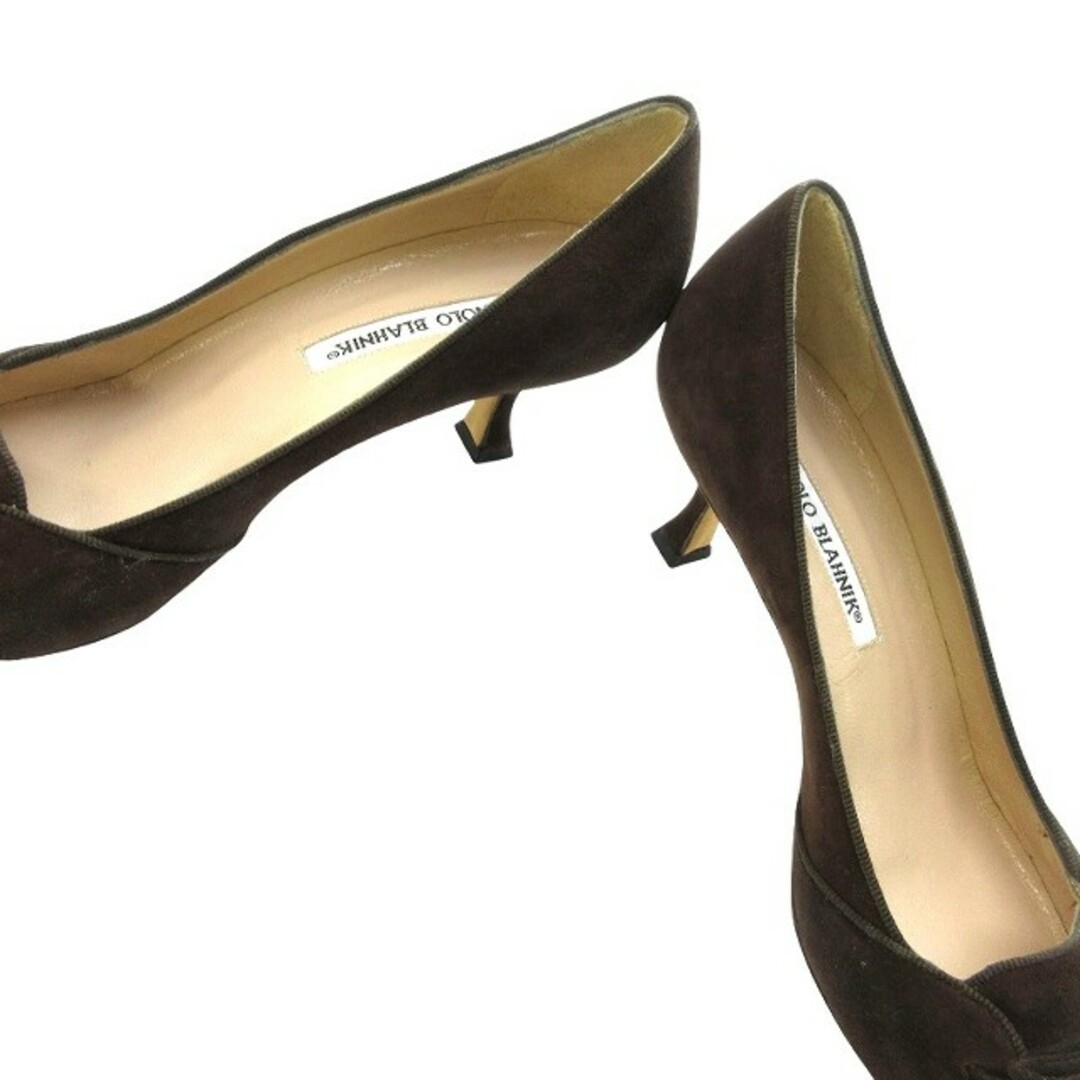 MANOLO BLAHNIK - マノロブラニク スエード パンプス ヒール 茶 MANOLO BLAHNIK - マノロブラニク スエード パンプス ヒール 茶