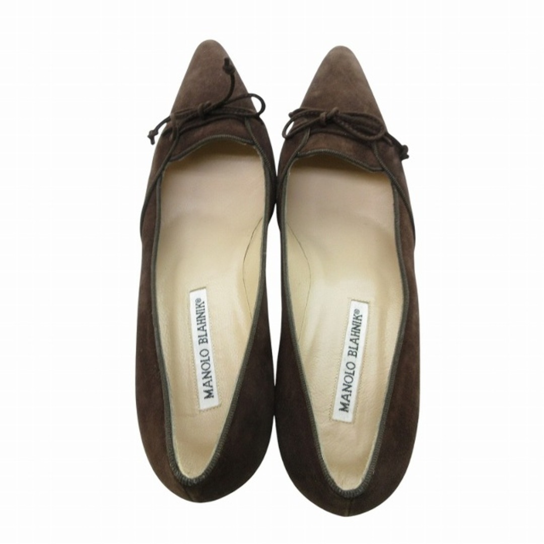 MANOLO BLAHNIK - マノロブラニク スエード パンプス ヒール 茶 MANOLO BLAHNIK - マノロブラニク スエード パンプス ヒール 茶