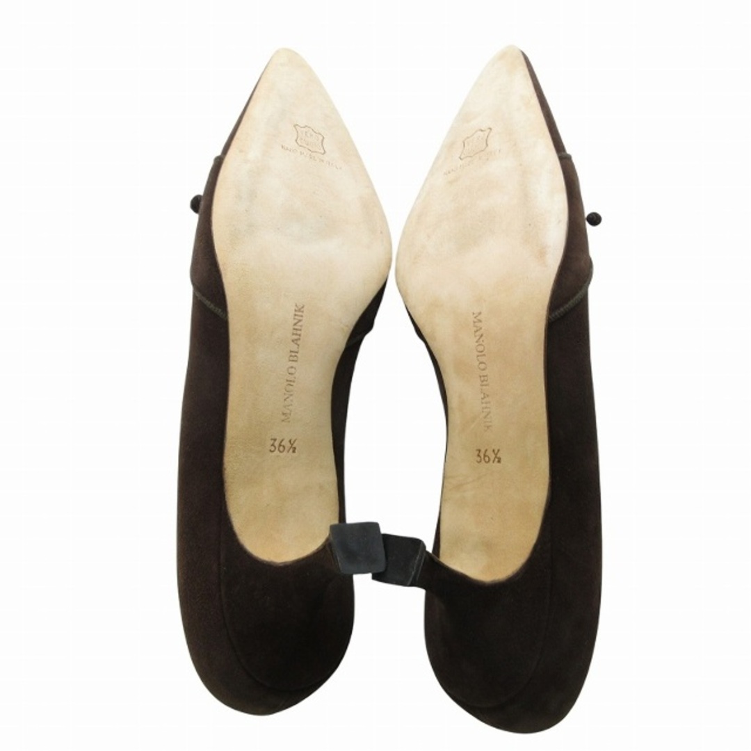 MANOLO BLAHNIK - マノロブラニク スエード パンプス ヒール 茶 MANOLO BLAHNIK - マノロブラニク スエード パンプス ヒール 茶