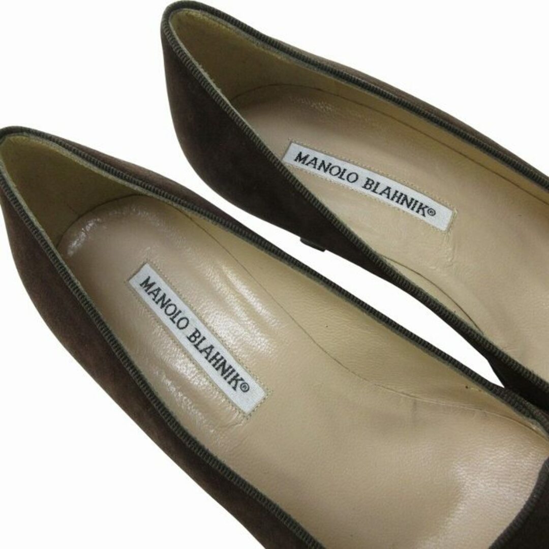 MANOLO BLAHNIK - マノロブラニク スエード パンプス ヒール 茶 MANOLO BLAHNIK - マノロブラニク スエード パンプス ヒール 茶