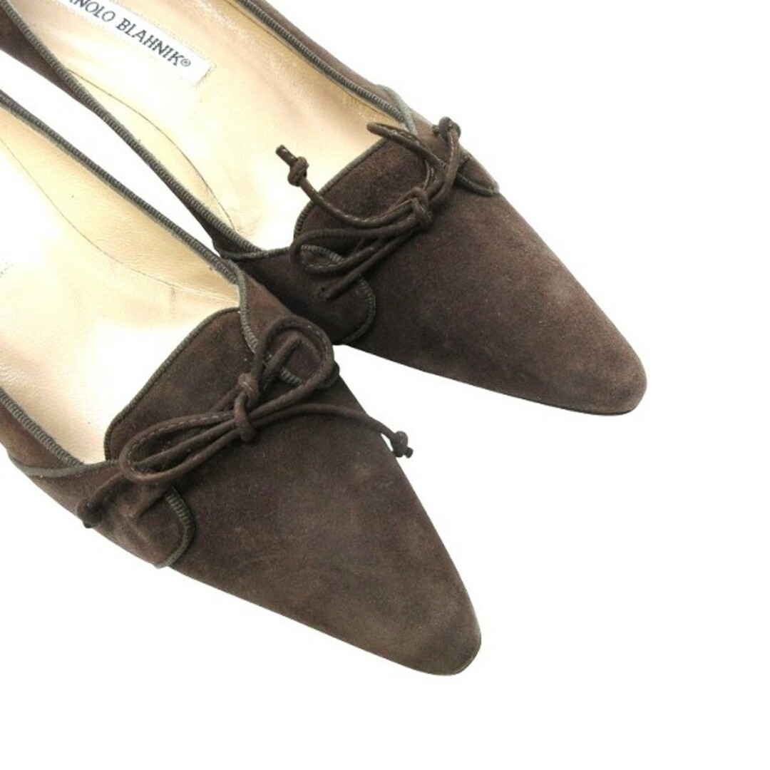 MANOLO BLAHNIK - マノロブラニク スエード パンプス ヒール 茶 MANOLO BLAHNIK - マノロブラニク スエード パンプス ヒール 茶