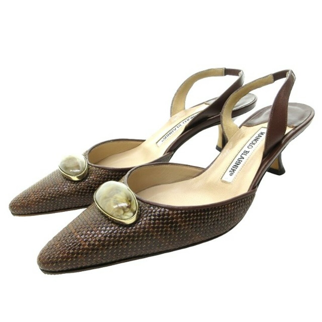 MANOLO BLAHNIK - マノロブラニク キャロリン 編み込み パンプス MANOLO BLAHNIK - マノロブラニク キャロリン 編み込み パンプス