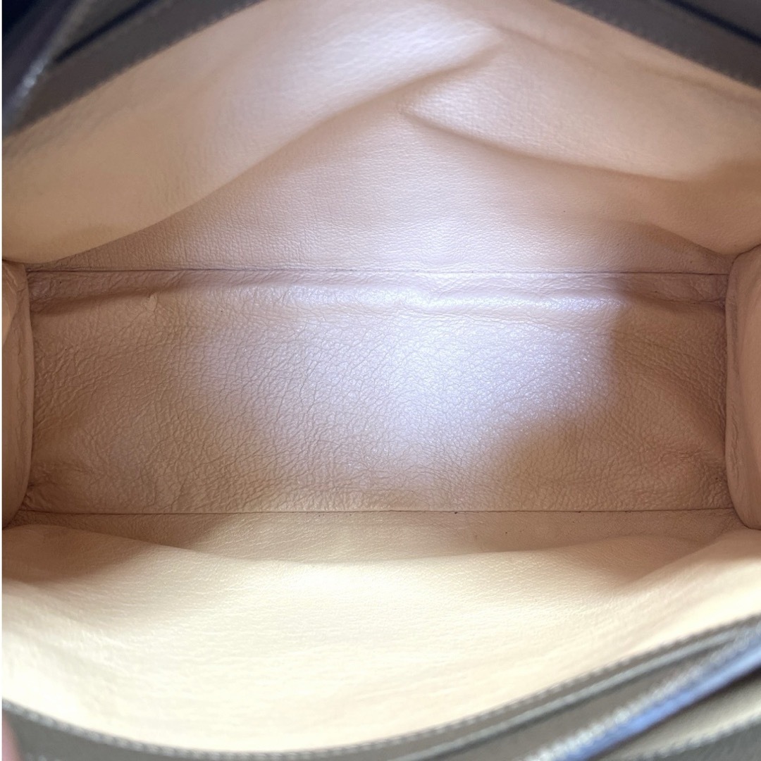 未使用級】WAKO 銀座和光 レザー グレージュ シルバー金具 未使用級】WAKO 銀座和光 レザー グレージュ シルバー金具