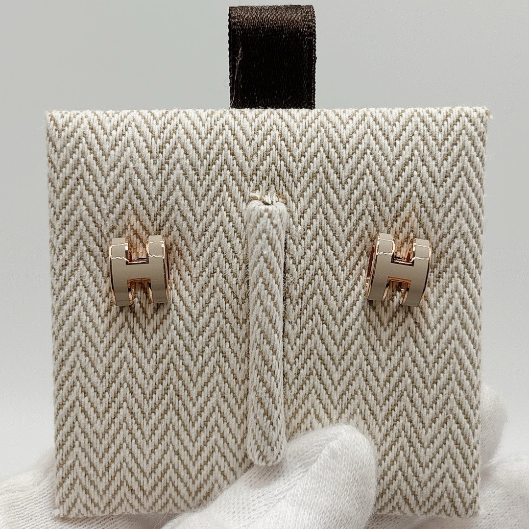HERMES - 未使用 エルメス ミニポップH ピアス マロングラッセ HERMES - 未使用 エルメス ミニポップH ピアス マロングラッセ