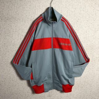 adidas - 【好配色】adidasジャージ バイカラー グレー レッド adidas - 【好配色】adidasジャージ バイカラー グレー レッド