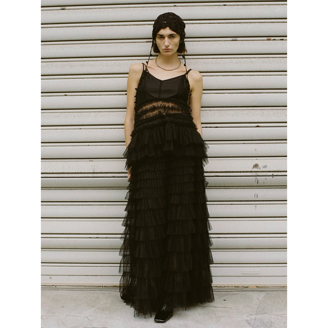 Ameri VINTAGE - 【未使用タグ付き】Ameri BLACK TULLE RAFFLE Ameri VINTAGE - 【未使用タグ付き】Ameri BLACK TULLE RAFFLE