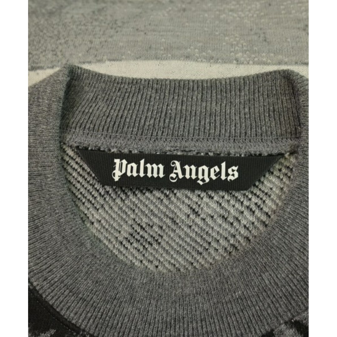 PALM ANGELS - Palm Angels ニット・セーター S グレーx黒x白(総 PALM ANGELS - Palm Angels ニット・セーター S グレーx黒x白(総