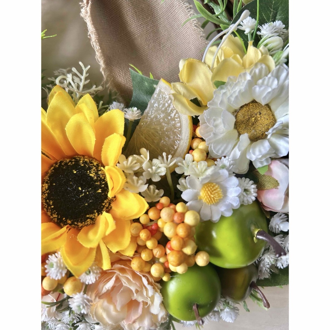 Original - 7-60ひまわりのリース 向日葵 花かごリース 春リース Original - 7-60ひまわりのリース 向日葵 花かごリース 春リース