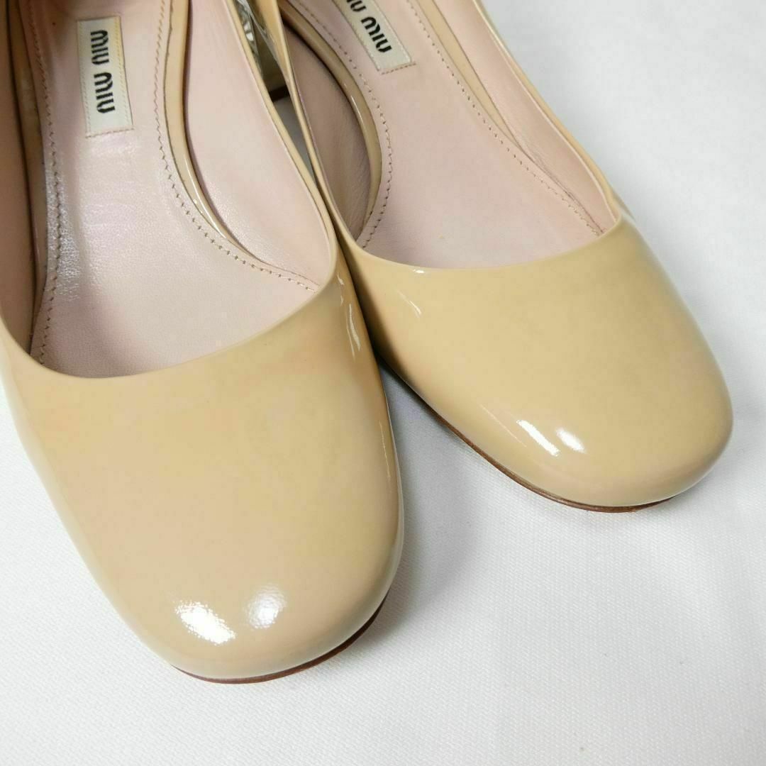 MIU MIU - 良品 綺麗 MIU MIU ビジュー エナメル スクエアトゥ MIU MIU - 良品 綺麗 MIU MIU ビジュー エナメル スクエアトゥ