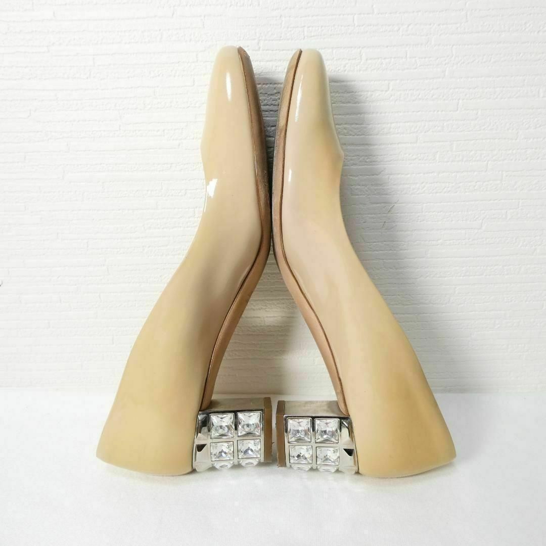 MIU MIU - 良品 綺麗 MIU MIU ビジュー エナメル スクエアトゥ MIU MIU - 良品 綺麗 MIU MIU ビジュー エナメル スクエアトゥ