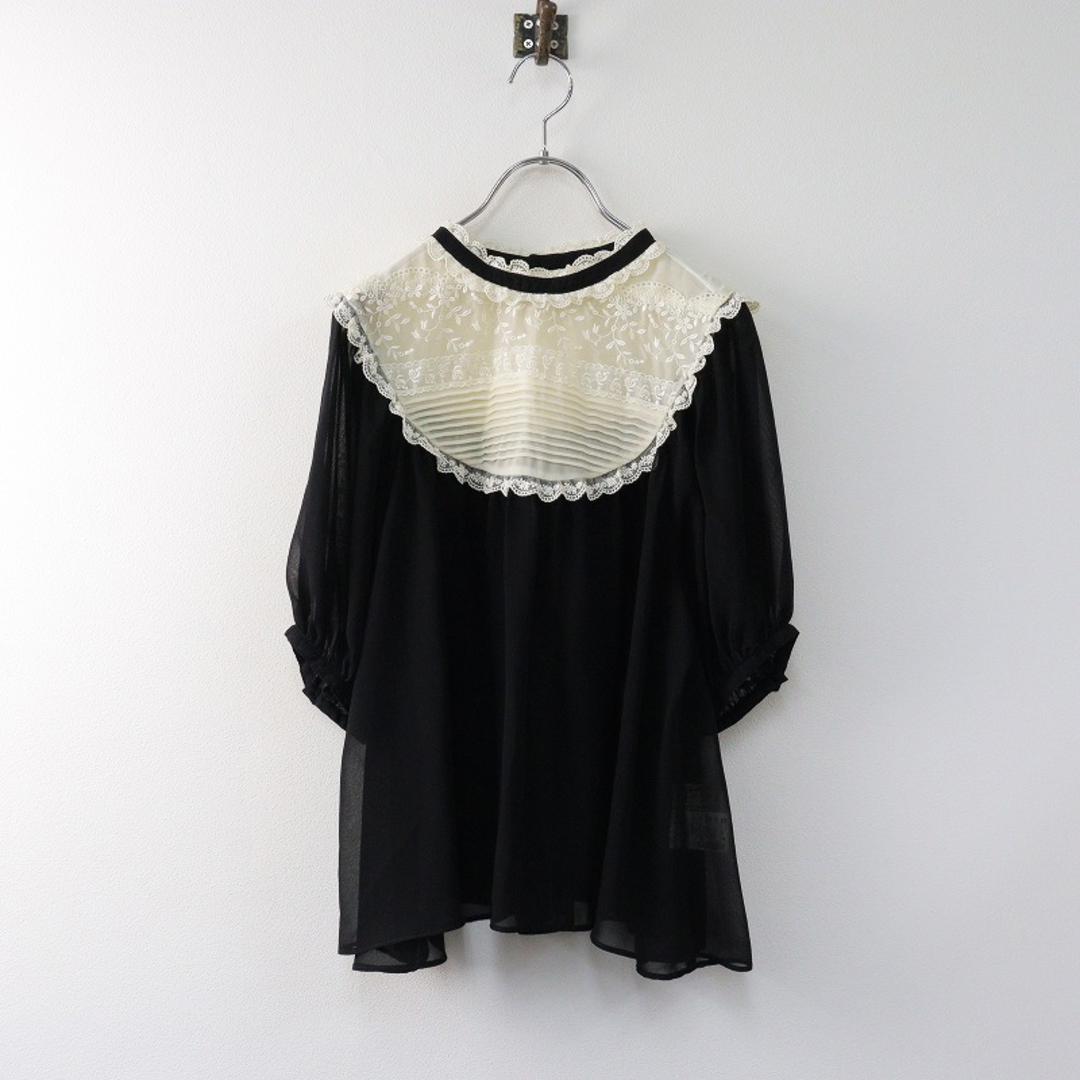 美品 ユキエモン yukiemon ジェリーブラウス M/ブラック 花柄 美品 ユキエモン yukiemon ジェリーブラウス M/ブラック 花柄