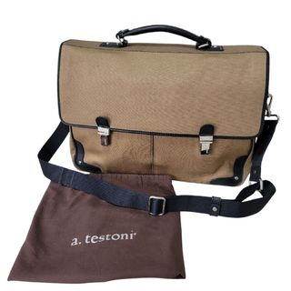a.testoni - 美品 925 アテストーニ ハンドバッグ レザー シボ革 a.testoni - 美品 925 アテストーニ ハンドバッグ レザー シボ革