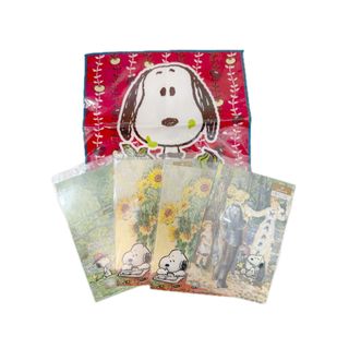 スヌーピー(SNOOPY)のスクーピー　ミニタオル＆モネコラボ　ポストカード(キャラクターグッズ)
