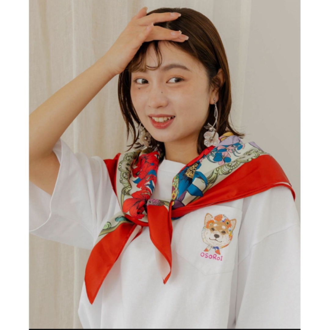 ScoLar - Scolar ネコ・花・クラゲ 3柄展開 スカーフ付Tシャツの ScoLar - Scolar ネコ・花・クラゲ 3柄展開 スカーフ付Tシャツの