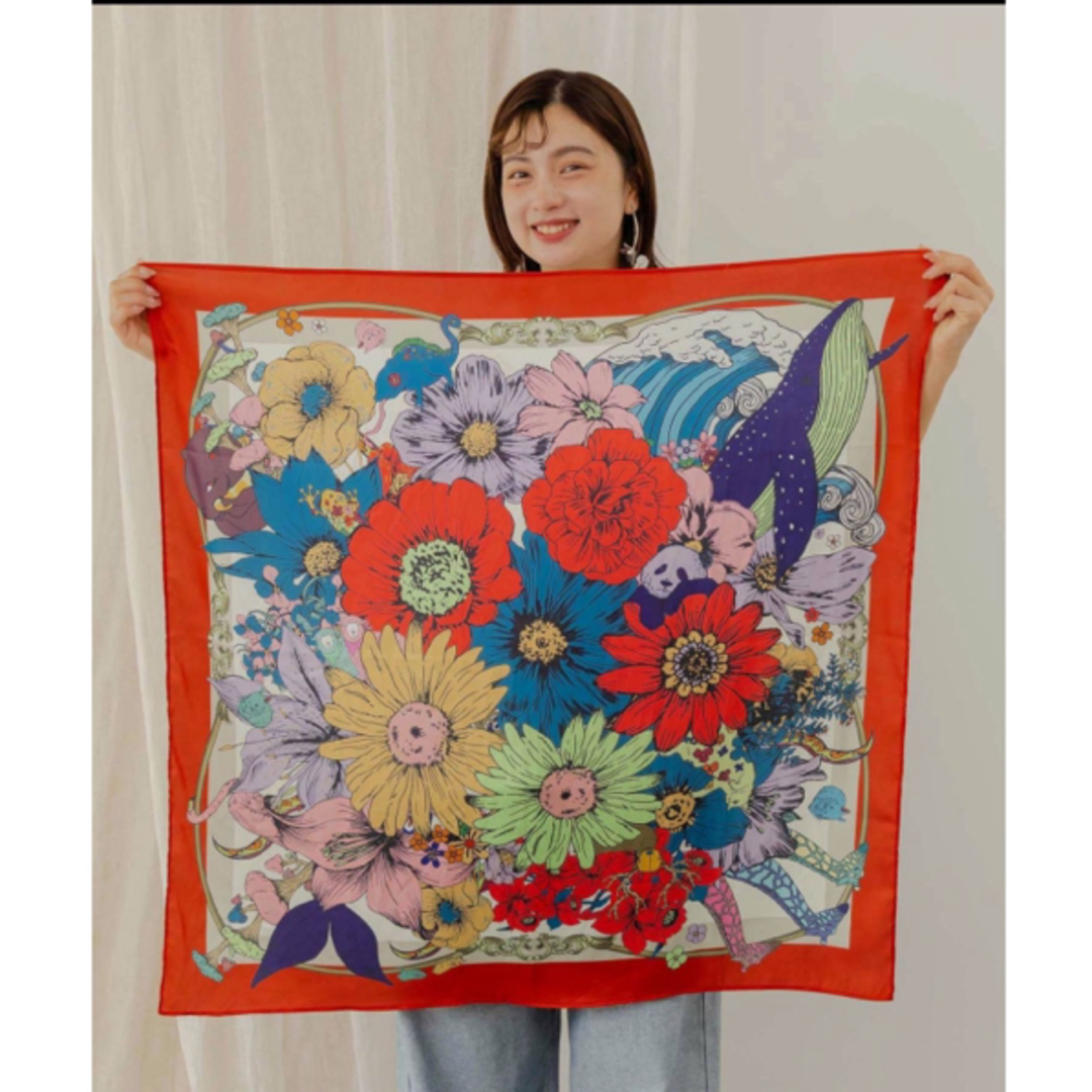 ScoLar - Scolar ネコ・花・クラゲ 3柄展開 スカーフ付Tシャツの ScoLar - Scolar ネコ・花・クラゲ 3柄展開 スカーフ付Tシャツの