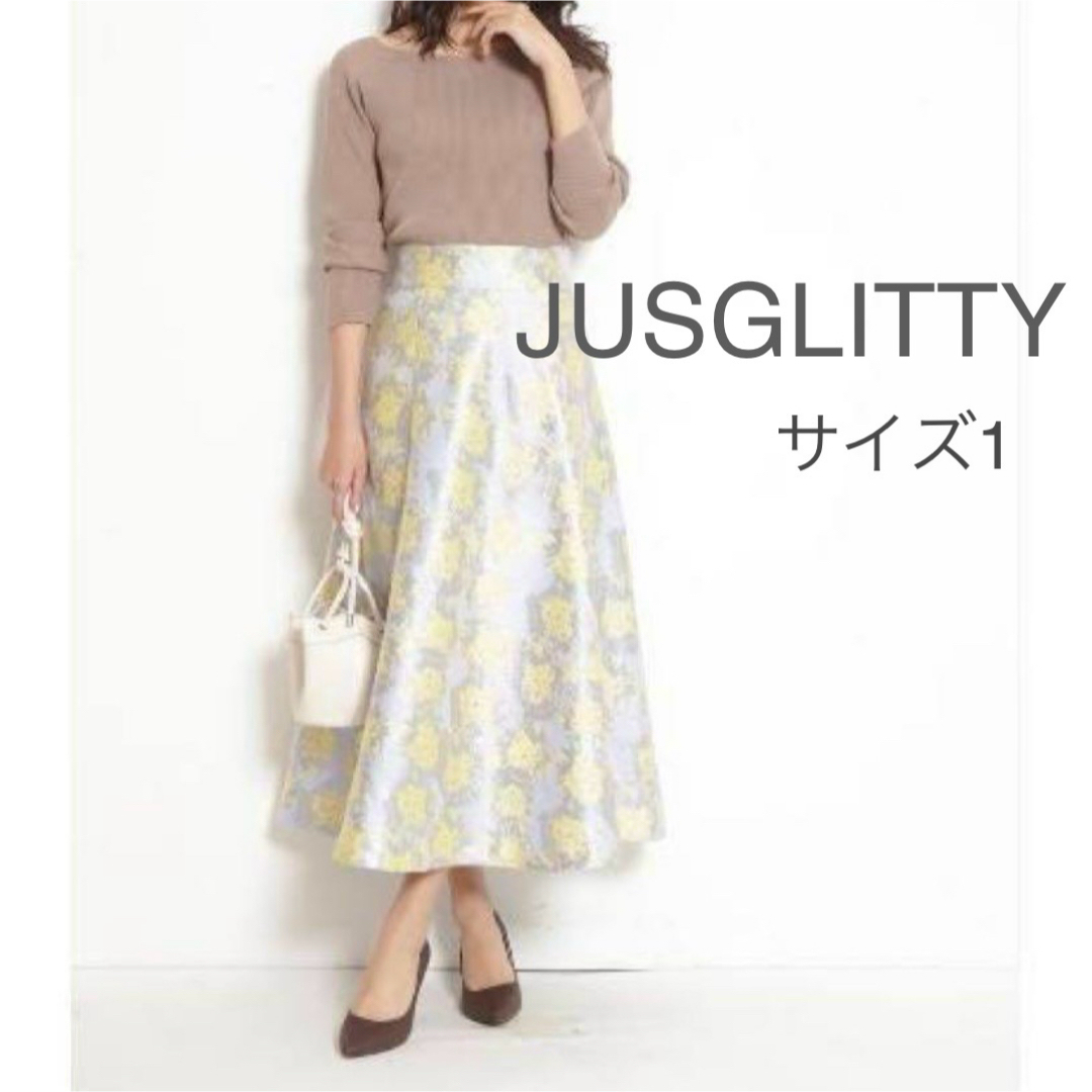 JUSGLITTY - JUSGLITTYフラワージャガードスカート1の通販 by JUSGLITTY - JUSGLITTYフラワージャガードスカート1の通販 by