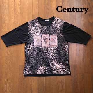 Century ヒョウ柄プリントカットソー　五分袖