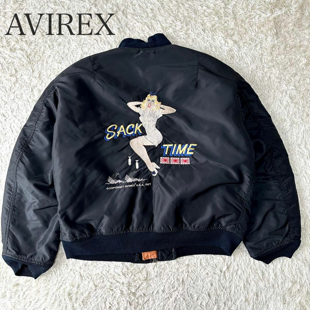 AVIREX - 90s AVIREX ma-1 フライトジャケット 刺繍 ミリタリー AVIREX - 90s AVIREX ma-1 フライトジャケット 刺繍 ミリタリー