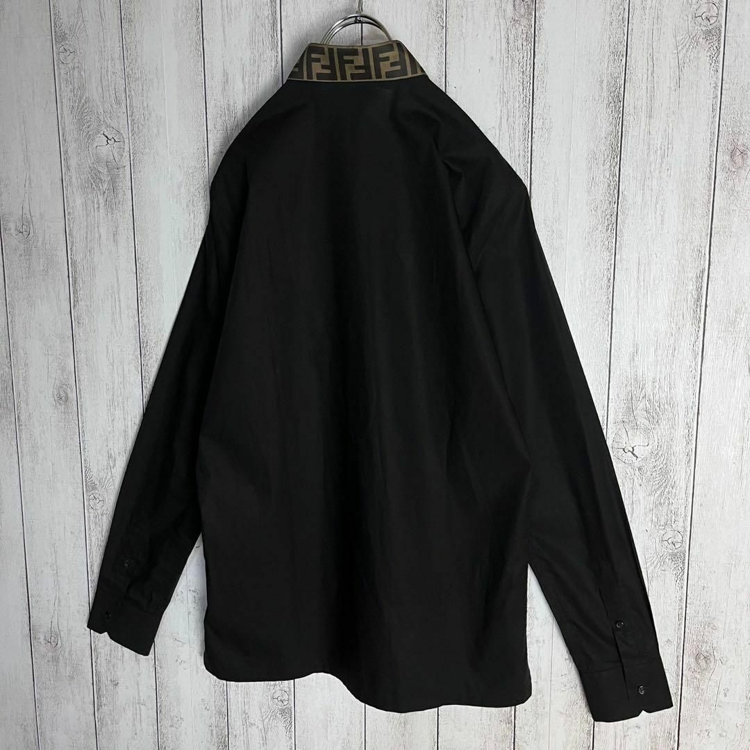 FENDI - フェンディ FENDI☆襟ズッカ柄 長袖シャツ ブラック FENDI - フェンディ FENDI☆襟ズッカ柄 長袖シャツ ブラック