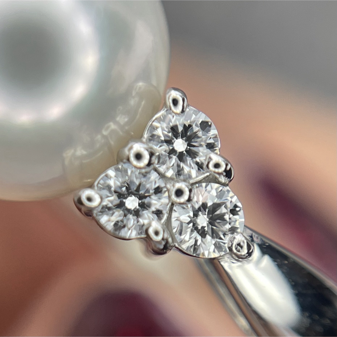MIKIMOTO 】PR-689R 本真珠 パール ダイヤ 指輪 14号