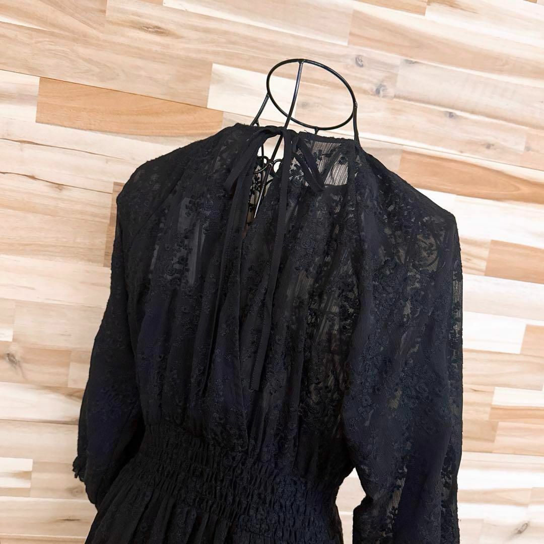 ZARA - 未使用【ザラ】透け感シアー 刺繍フラワー 花柄 ロング ZARA - 未使用【ザラ】透け感シアー 刺繍フラワー 花柄 ロング
