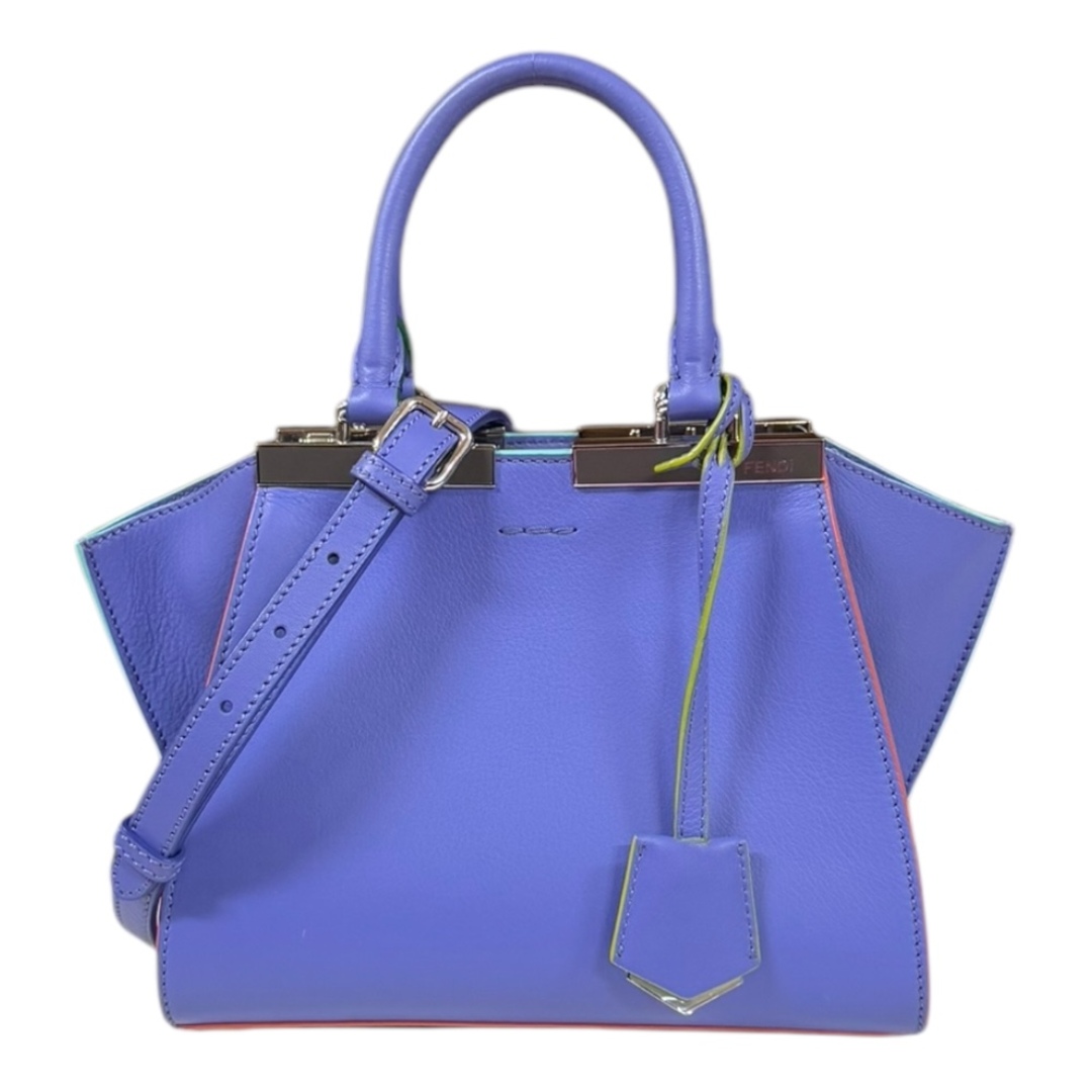 FENDI - フェンディ プチトロワジュール ショルダーバッグ レザー 8BH333 パープル レディース FENDI  中古