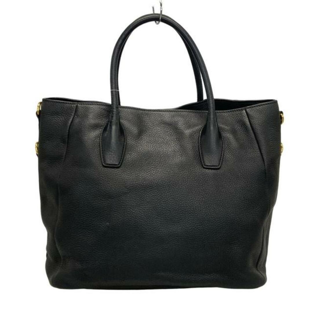 PRADA - PRADA(プラダ) トートバッグ ロゴ 黒 革タグ レザーの PRADA - PRADA(プラダ) トートバッグ ロゴ 黒 革タグ レザーの