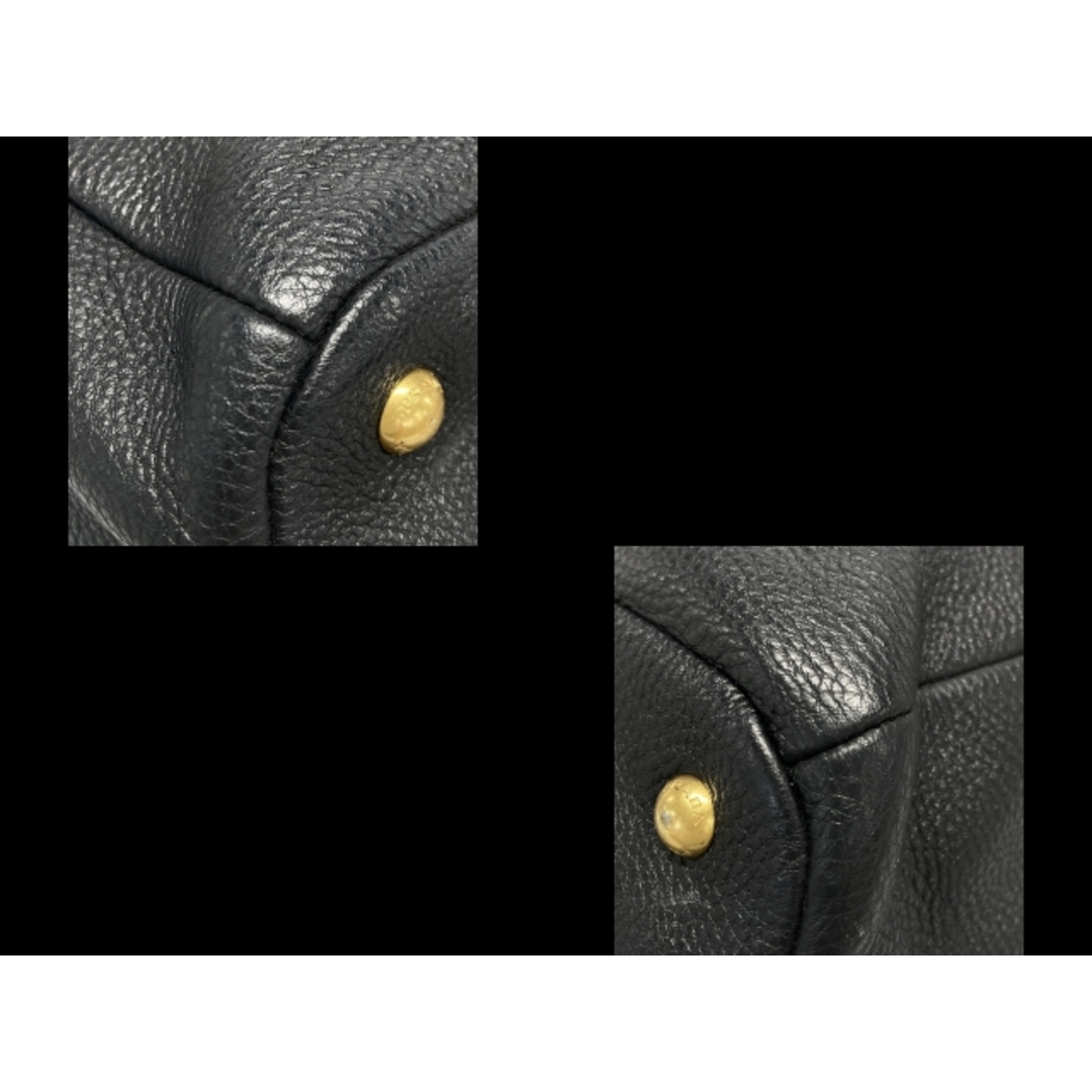 PRADA - PRADA(プラダ) トートバッグ ロゴ 黒 革タグ レザーの PRADA - PRADA(プラダ) トートバッグ ロゴ 黒 革タグ レザーの