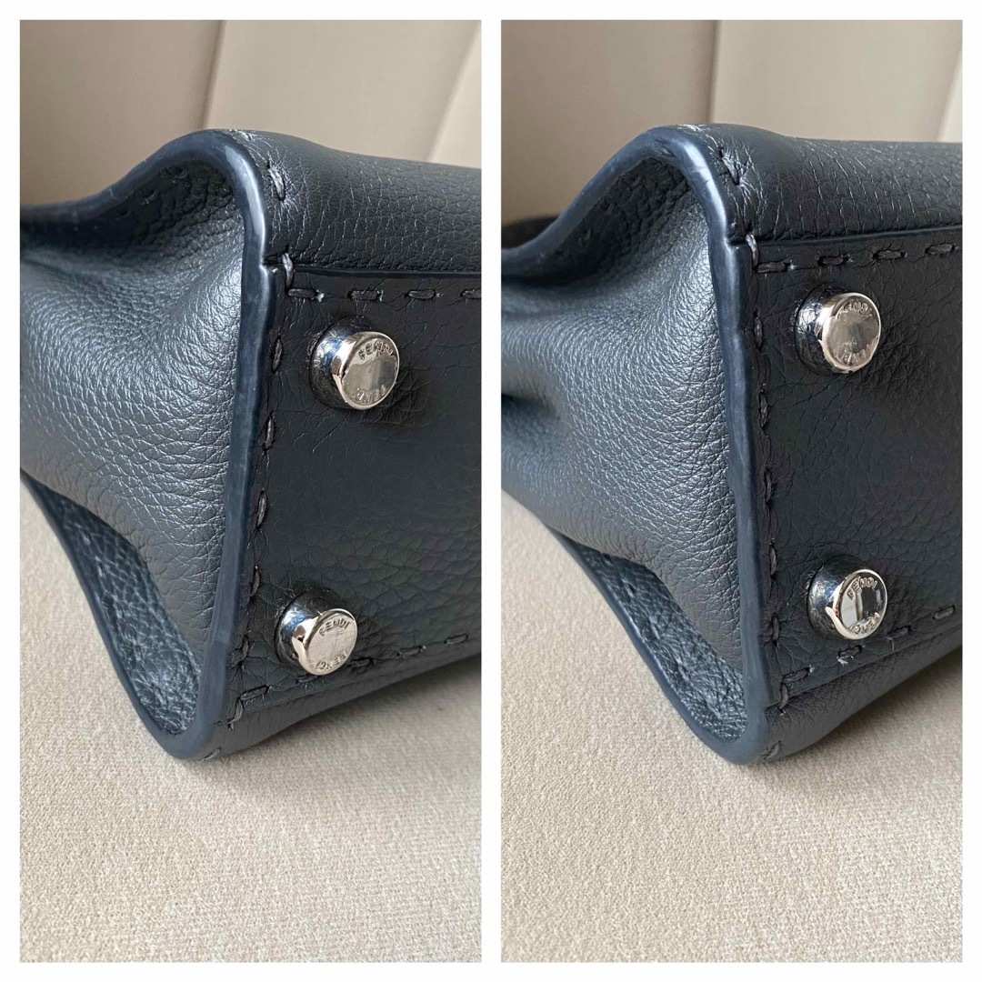 FENDI - FENDI フェンディ ピーカブー ミニ セレリア グレー FENDI - FENDI フェンディ ピーカブー ミニ セレリア グレー