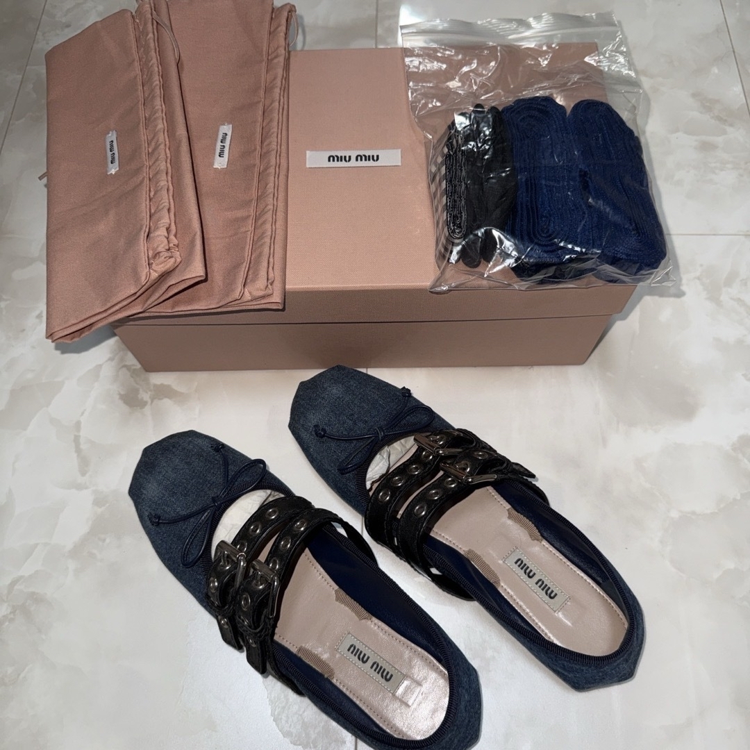 MIU MIU - ミュウミュウ バレエシューズの通販 by (4月お値下げ MIU MIU - ミュウミュウ バレエシューズの通販 by (4月お値下げ