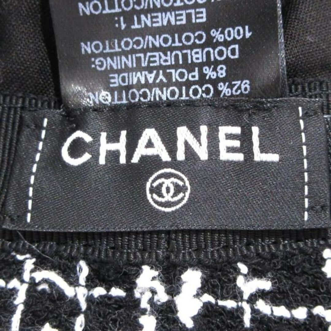 CHANEL - CHANEL(シャネル) ハット M美品 - 黒×白 ツイード/ココ CHANEL - CHANEL(シャネル) ハット M美品 - 黒×白 ツイード/ココ