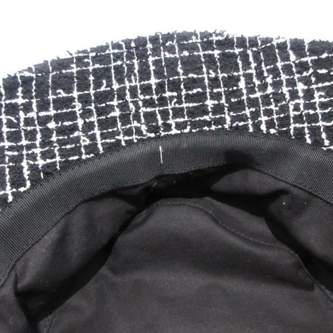 CHANEL - CHANEL(シャネル) ハット M美品 - 黒×白 ツイード/ココ CHANEL - CHANEL(シャネル) ハット M美品 - 黒×白 ツイード/ココ