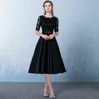 ロングドレス 黒 Q#000006(ロングドレス)