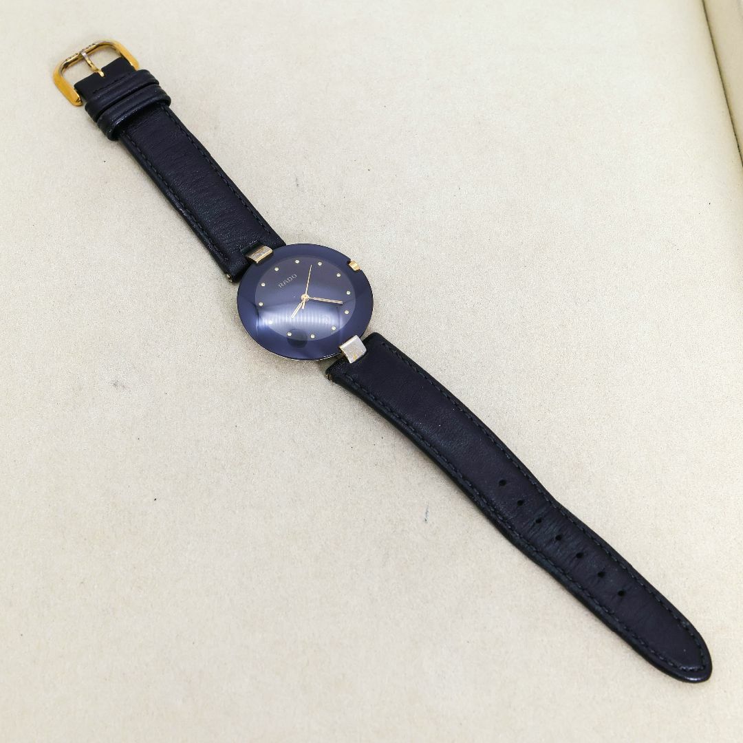 RADO - 稼働 RADO 腕時計 黒色文字盤 クポール サファイアガラス RADO - 稼働 RADO 腕時計 黒色文字盤 クポール サファイアガラス
