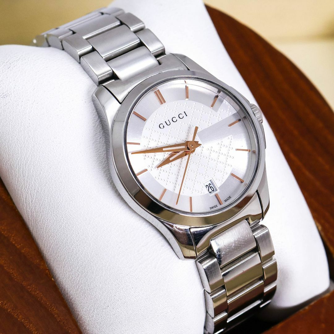 GUCCI - 稼働 GUCCI 腕時計 126.5 Gタイムレス デイト 新品電池 GUCCI - 稼働 GUCCI 腕時計 126.5 Gタイムレス デイト 新品電池
