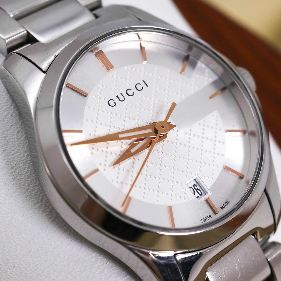 GUCCI - 稼働 GUCCI 腕時計 126.5 Gタイムレス デイト 新品電池 GUCCI - 稼働 GUCCI 腕時計 126.5 Gタイムレス デイト 新品電池