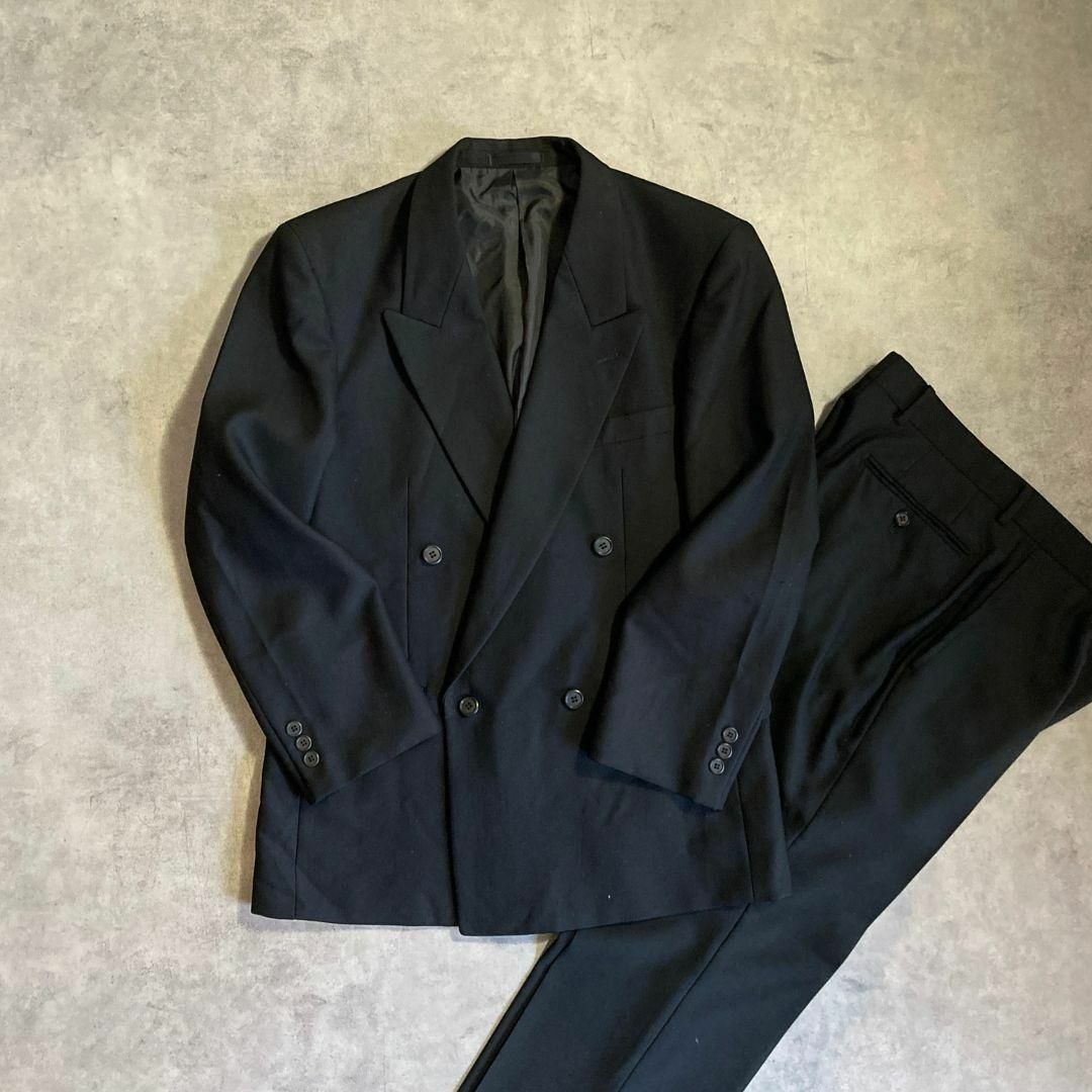VINTAGE - VINTAGE ブラックフォーマル ダブル スーツ VINTAGE - VINTAGE ブラックフォーマル ダブル スーツ