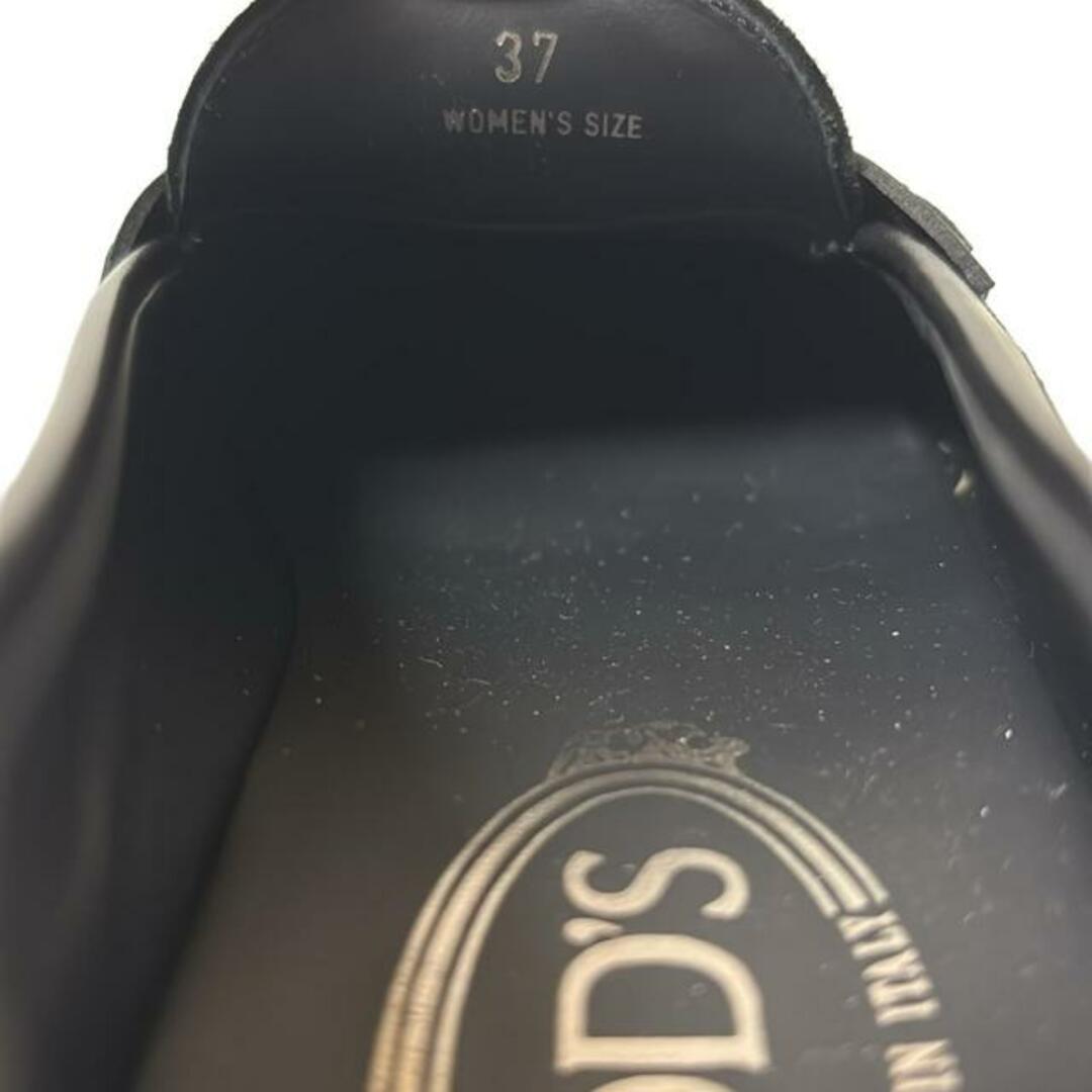 TOD'S - TOD'S(トッズ) ローファー 37 レディース - 黒 レザーの TOD'S - TOD'S(トッズ) ローファー 37 レディース - 黒 レザーの