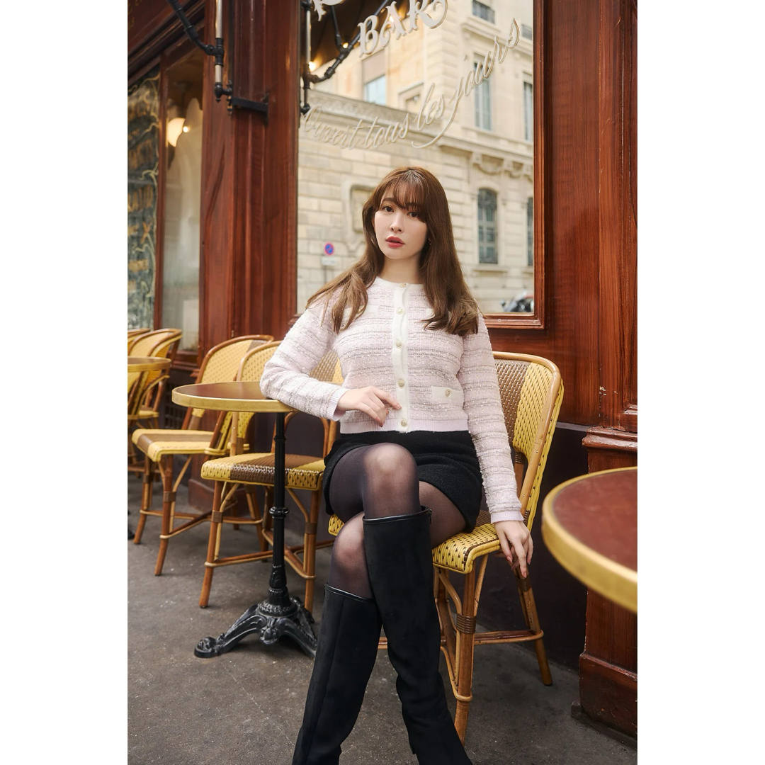 Her lip to - Bristol Tweed Knit Cardigan pinkの通販 by Her lip to - Bristol Tweed Knit Cardigan pinkの通販 by