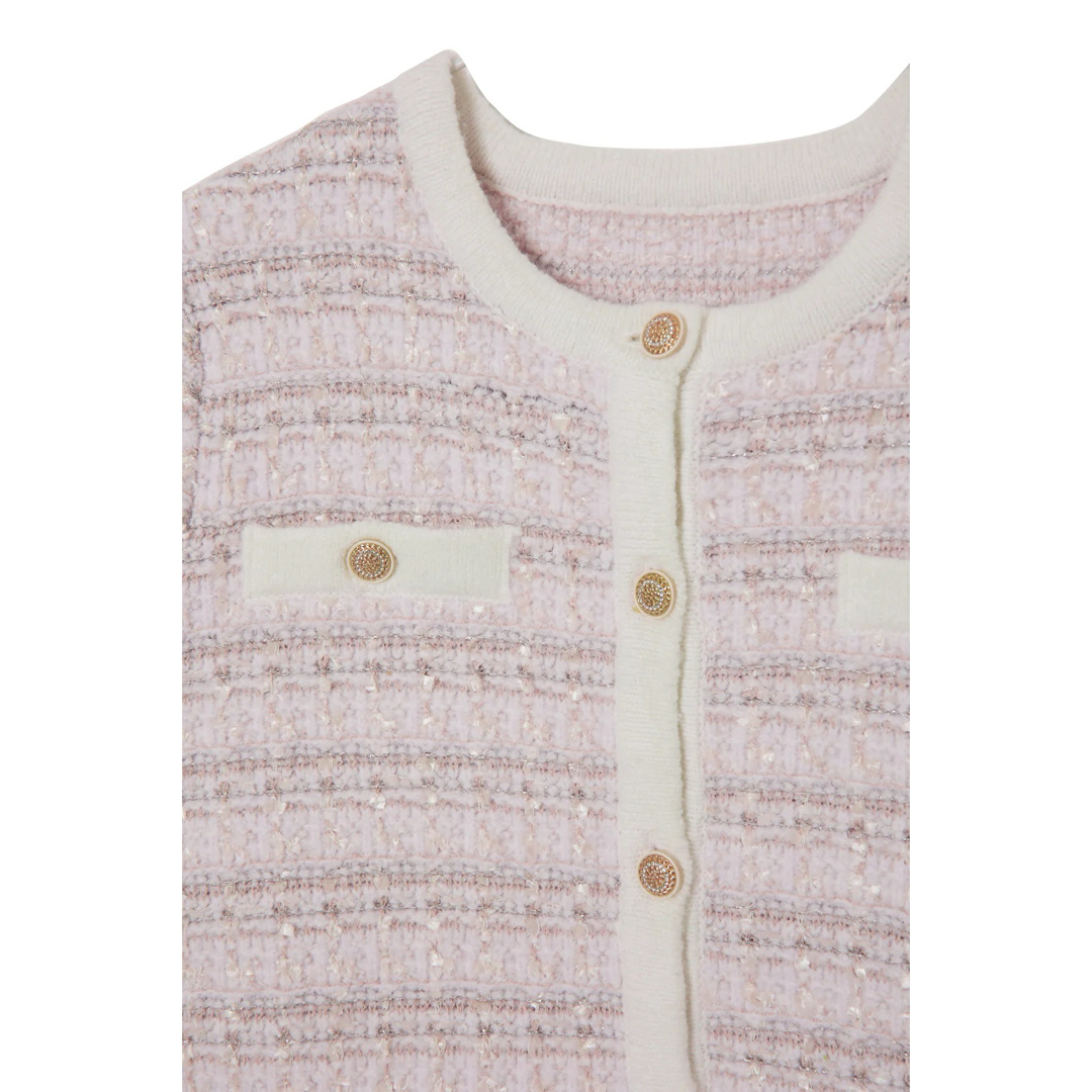 Her lip to - Bristol Tweed Knit Cardigan pinkの通販 by Her lip to - Bristol Tweed Knit Cardigan pinkの通販 by