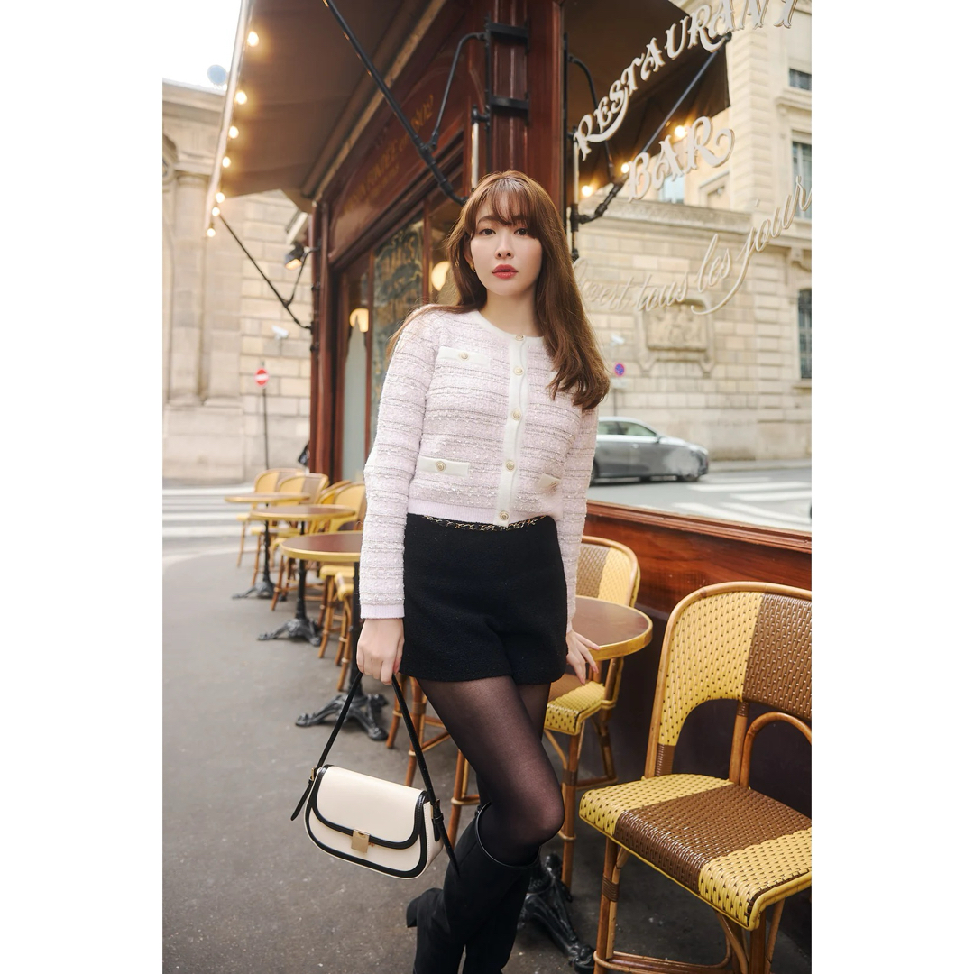 Her lip to - Bristol Tweed Knit Cardigan pinkの通販 by Her lip to - Bristol Tweed Knit Cardigan pinkの通販 by