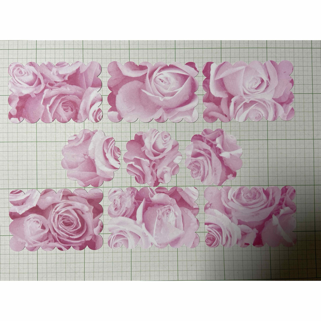 薔薇の両面プリントカード♡メッセージカード、フラワーピックに(169k) ハンドメイドの文具/ステーショナリー(カード/レター/ラッピング)の商品写真