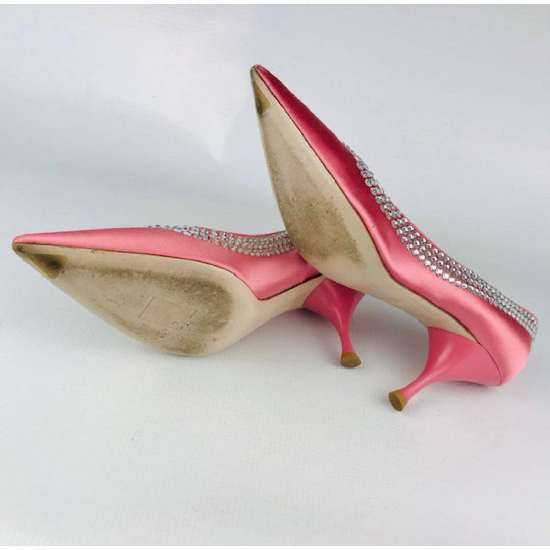MIU MIU - 美品☆ミュウミュウ・シルク混レザー ラインストーン MIU MIU - 美品☆ミュウミュウ・シルク混レザー ラインストーン