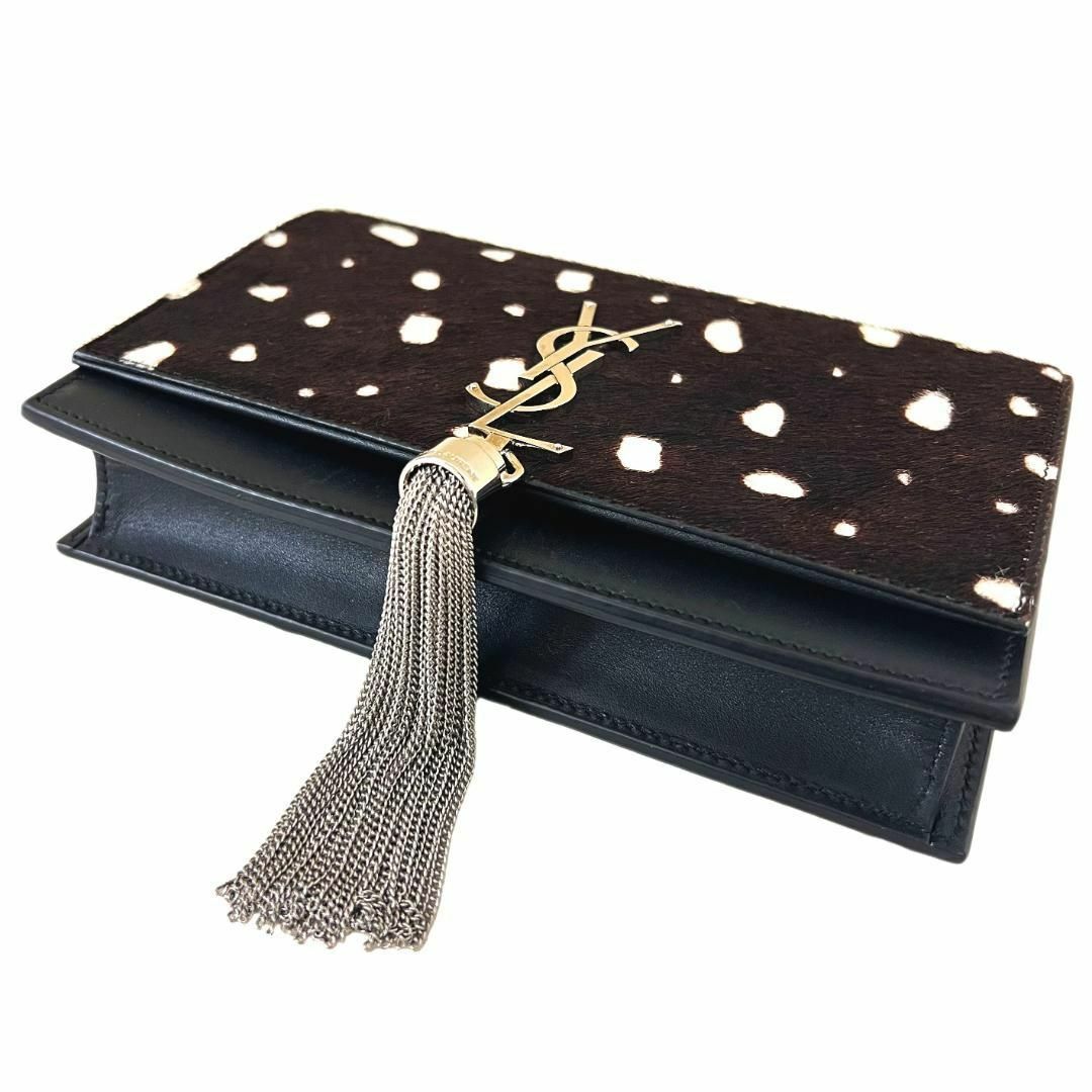 SAINT LAURENT - 極美品 サンローラン パリ バッグ ハラコ SAINT LAURENT - 極美品 サンローラン パリ バッグ ハラコ
