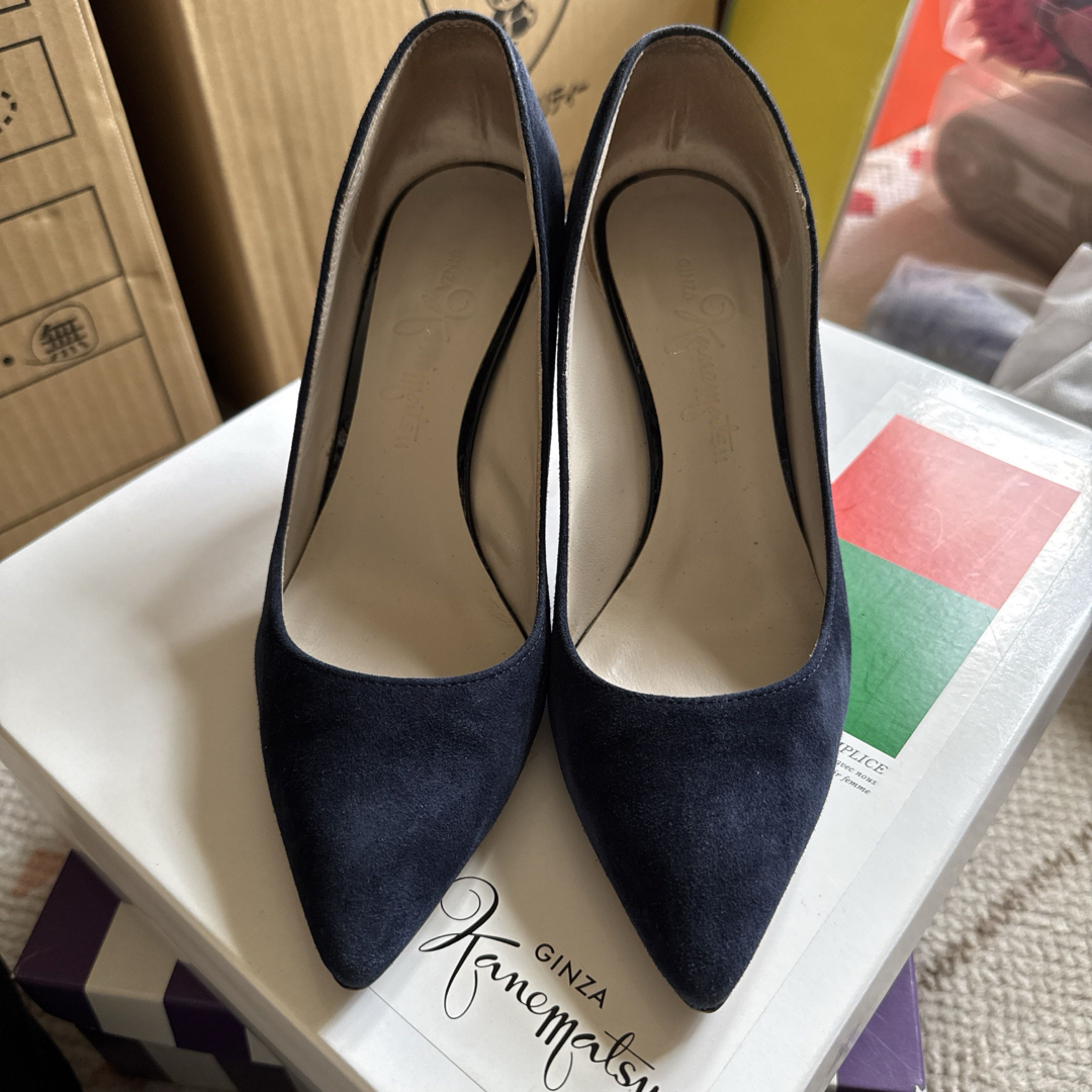 GINZA Kanematsu - 【美品】銀座かねまつ23㎝ネイビースエード GINZA Kanematsu - 【美品】銀座かねまつ23㎝ネイビースエード