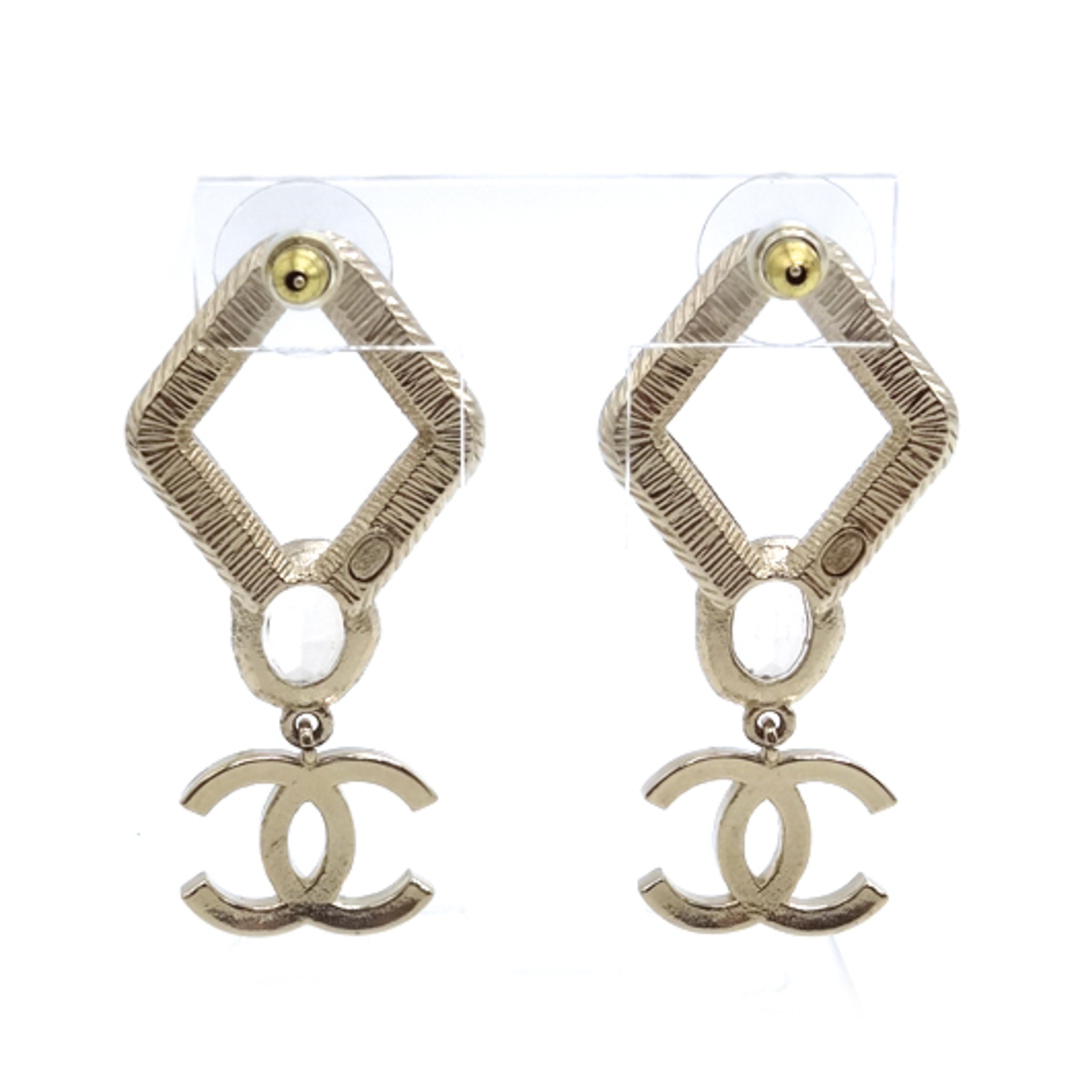 CHANEL - シャネル ココマーク ラインストーン ピアス メタル CHANEL - シャネル ココマーク ラインストーン ピアス メタル