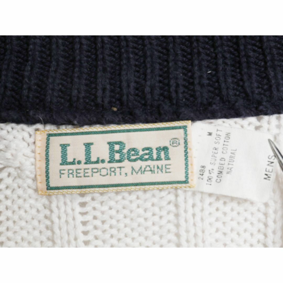 L.L.Bean - 80s USA製 エルエルビーン コットン チルデン ニット L.L.Bean - 80s USA製 エルエルビーン コットン チルデン ニット